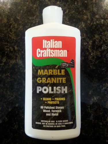 Granite and Marble Polish - Cleans and Protects - Italian Craftsman 16 oz New