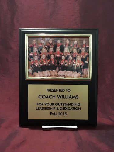 Black 8x10 cheering coach gift team photo trophy award plaque 4x6 photo holder for sale