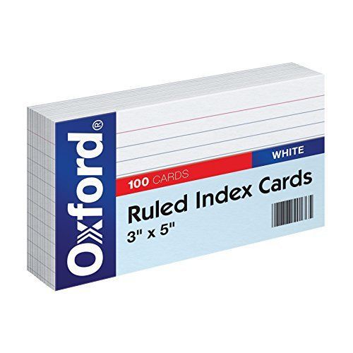 Oxford Ruled Index Cards, 3&#034; x 5&#034;, White, 100/Pack 31