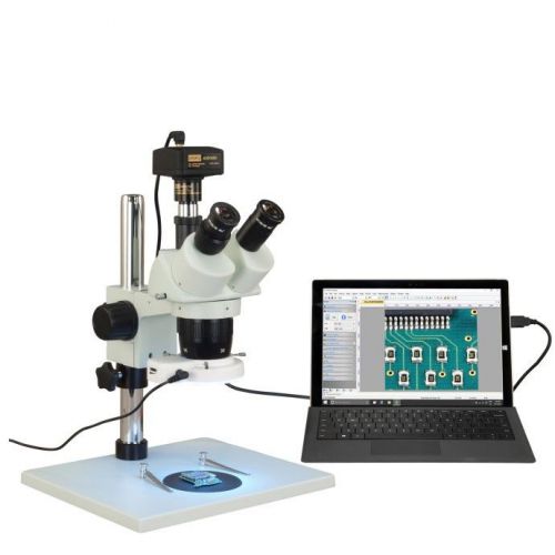 Trinocular 10X-20X-30X-60X 14MP USB Stereo Microscope Table Stand 56 LED Light