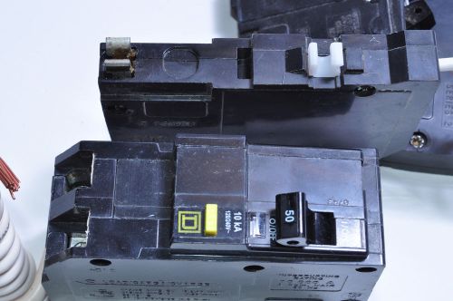 Square d type qo gfci circuit breakers 1 and 2 pole 20 and 59 amp 120vac and 240 for sale