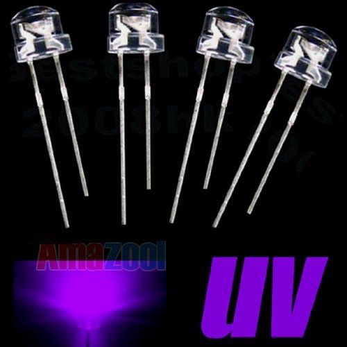 hotsell4you 50 pcs 5mm Ultra Violet Straw hat LED Wide Angle Light