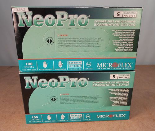 Neopro 2 Boxes 100 ea Textured Finger Exam Non Latex Gloves Size Small sm (1542)