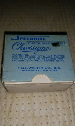Check Writer Ink. Black. Vintage. Hall-Welter &amp; Check Sign-O Machines