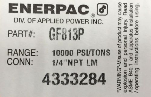 ENERPAC GF813P Pressure Gauge, 0 to 10000 psi