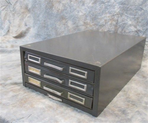 3 drawer steelmaster metal filing cabinet flat paper tray library photo file a for sale