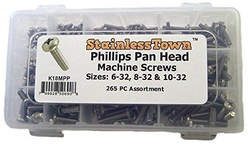 Stainless Town Stainless Steel Phillips Pan Machine Screw Assortment Kit