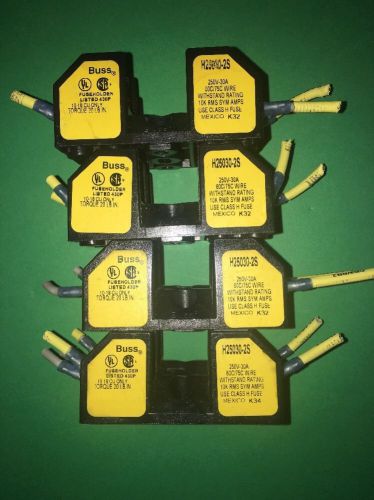 LOT OF 4 BUSS FUSE HOLDERS H25030-2S USED