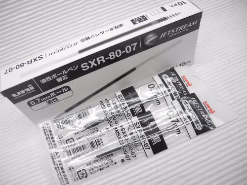 10pcs UNI-BALL SXR-80-0.7mm ball point pen refill for Jetstream pen Black(Japan)