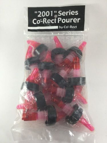 Co-Rect Neon Red Spout Measured Bottle Pourer (Pack of 12), 1 oz., Black Collar