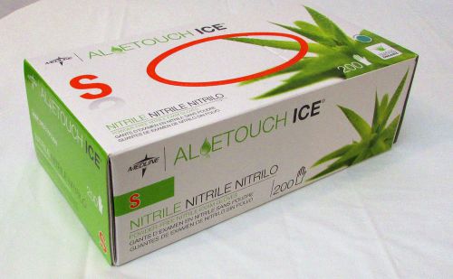 Aloetouch ice organic latex powder free nitrile exam gloves sz small 200/bx for sale