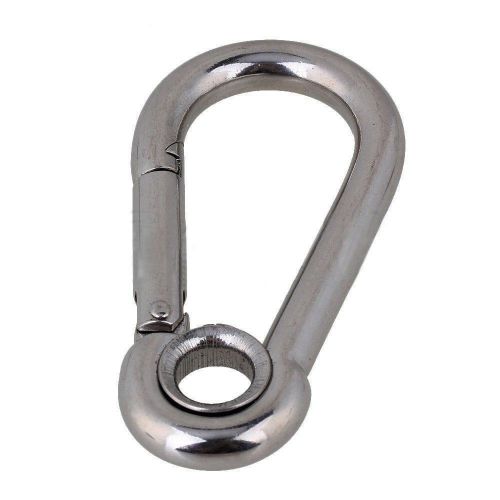 M10 camping climbing secure lock 304 stainless steel 100mm hook carabiner eyelet for sale