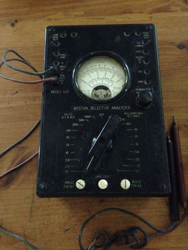 Vintage weston selective analyzer electric gauge or meter-great steam punk look! for sale