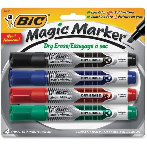 BIC Chisel Tip Dry Erase Magic Markers GELITP41AS