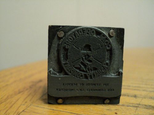 Vintage Coal Operators Casualty Company Printing Press Ink Stamp Block