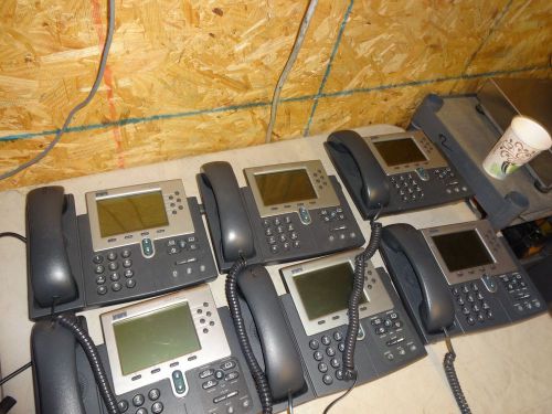 Lot of 6 Cisco IP Phones CP-7960G 7900 VOIP Business Telephones