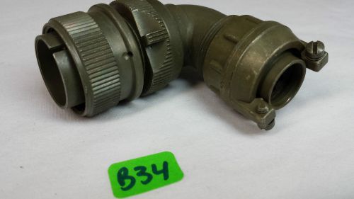 MIL SPEC MALE BENDIX CONNECTOR 10 pin MS3108E18-1P CURVED L PIECE LOT:B34