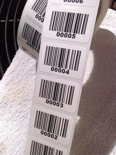 1,000 Labels 1.75 x 1  Custom code 128/ code 39 or UPC Bar Code Barcode Stickers