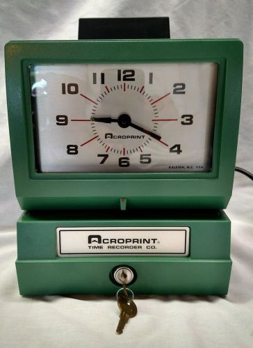 Acroprint Time Clock Model 125 w/ Keys Analog Works