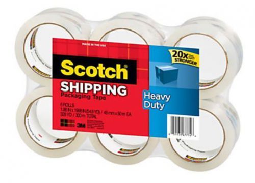 Scotch Heavy-Duty Shipping Tape 1 7/8&#034; x 54 5/8 Yd 6 Clear Rolls New Fast Ship