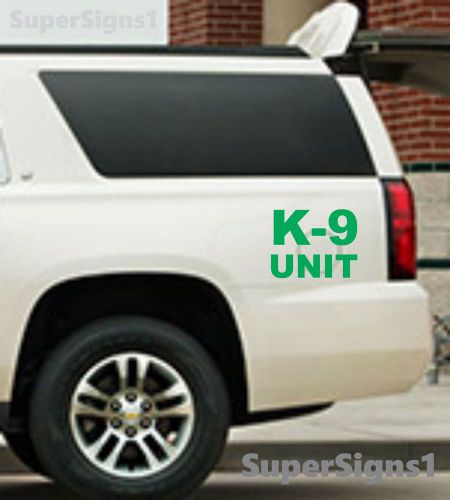 GREEN K-9 UNIT DECAL SET Police Dog Sticker k9 Police Car Truck Van SUV