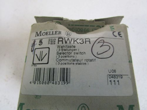 LOT OF 3 KLOCKNER MOELLER SELECTOR SWITCH RWK3R *NEW IN BOX*