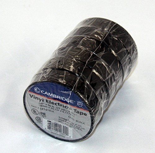 Cambridge Premium Vinyl Electrical Tape VALUE PACK Contractor pack- 6 Rolls
