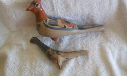 vinrage Birds handed ceramic painter  11&#034;X 7&#034; other 8 &#034; X 7&#034;