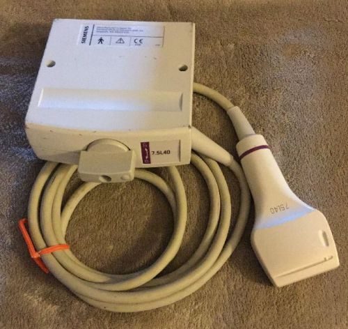 Siemens 7.5l40 linear array ultrasound transducer probe #05260281 for sale