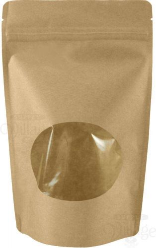 45x 4 oz kraft zipper stand up pouch bag with window for sale
