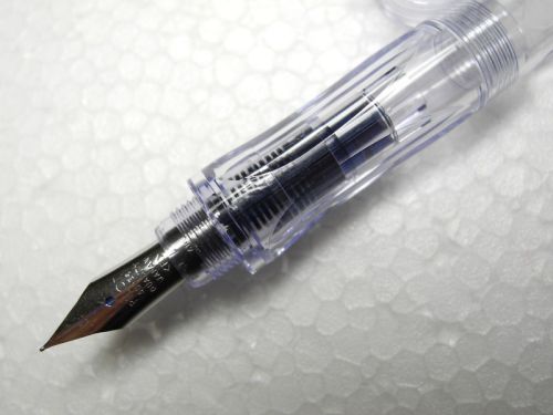 Clear barrel PILOT 50R Fine nib fountain pen 6pcs IC-50 Black ink(Japan)