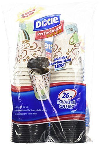 Dixie PerfecTouch GrabN Go Cups &amp; Lids - 26 CT