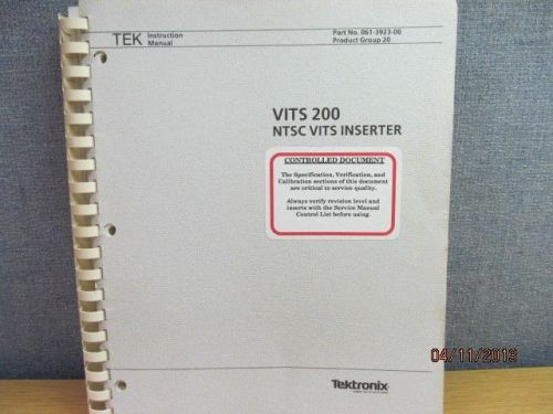 TEKTRONIX VITS 200:  NTSC VITS Inserter Instruction Manual w/ Schematics