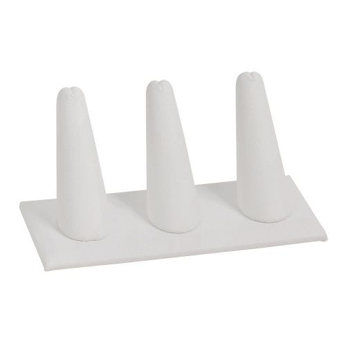 3 FINGERS RING DISPLAY WHITE LEATHERETTE RING DISPLAY SHOWCASE DISPLAY STAND