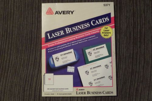 Avery Business Cards for Laser Printers 5371, White, Uncoated, Pack of 250