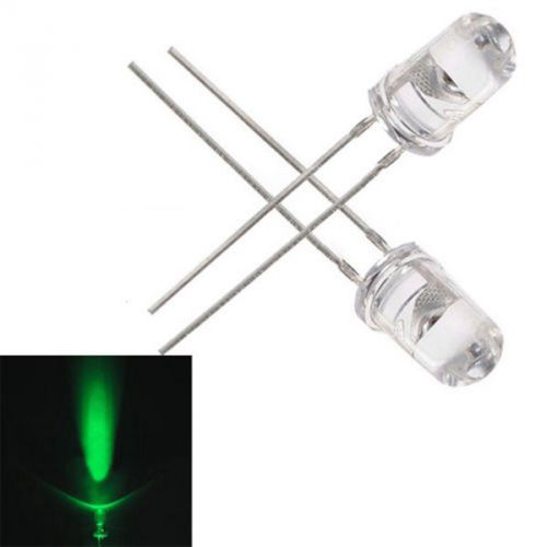 50PCS 5mm Round Green Water Clear LED Light Diodes Kit New