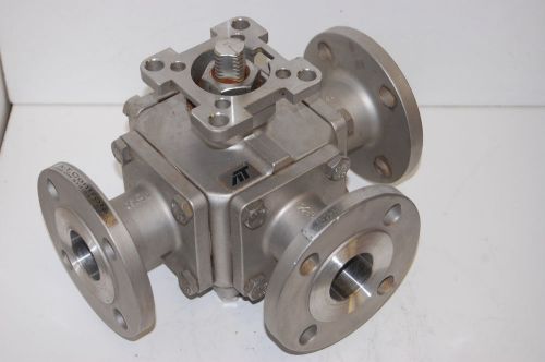 AT Controls Series 33-F1 1-1/2&#034; Flanged Direct Mount Multi-Port 3-Way Ball Valve