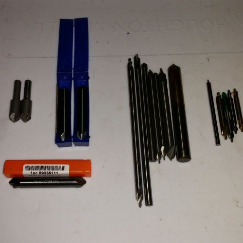 LOT OF 17+ MISC. CARBIDE CENTER DRILLS CHAMFER TOOLS