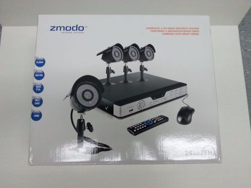 Zmodo ZMD-KDB4-CARQZ4ZN 4CH HD Home Waterproof Outdoor Home CCTV System Camera