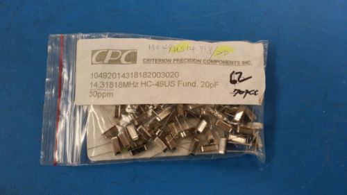(10 pcs) hc-49us14.31818mhz, 20pf, 30ppm, criterion precision components for sale