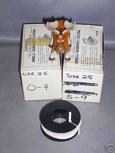 Numerical wire markers reels of 1000 size 2.5 #0-9 for sale