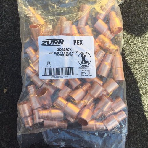 Bag of 50 Zurn Pex QQ775CX Copper 3/4&#034; Bard x 3/4&#034; Female Sweat Adapters