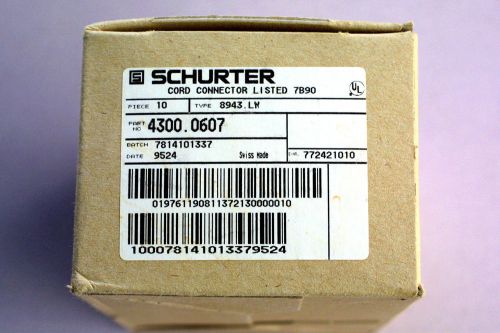 Schurter 4300.0607 Right Angle IEC 320 conn  UL rated 15A.  90-degree.  Qty. 9
