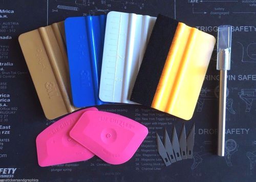 3M Gold Blue Avery Felt Wrapped squeegee Lil Chizlers #11 xacto knife tool combo