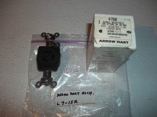Crouse-hinds arrow hart l7-15r 15a 277vac 3p receptacle nib for sale