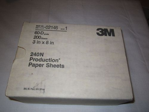 3M 240N Production Paper Sheets Set of (200) 60-D Grade 02146 3&#039; &#039;x 9&#039;&#039;