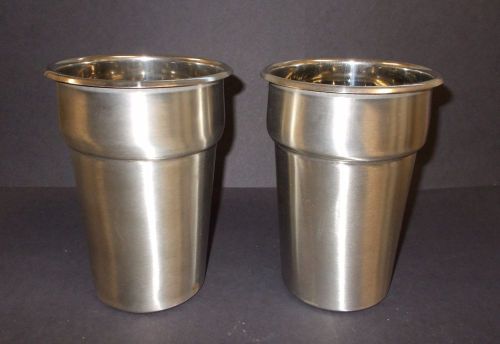 2.5 Quart Bain Marie LOT OF TWO round steam table veggie insets