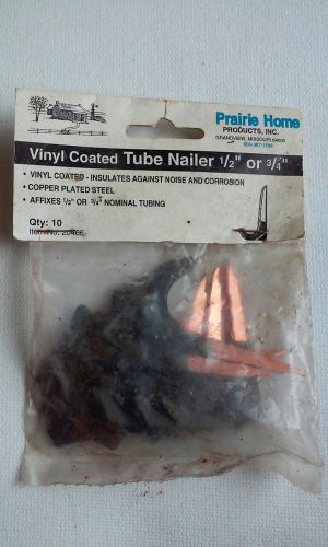 (10) Pack Vinyl Coated Flat Tube Nailer 1/2&#034;  3/4&#034; Copper Plated Steel NOS 20466