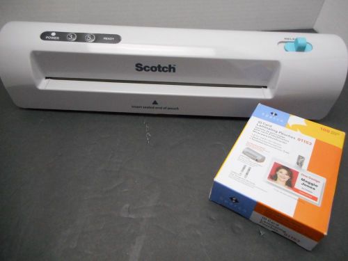 Scotch Thermal Laminator 2 Roller System Fast Warm-up Quick w ID badge sleeves