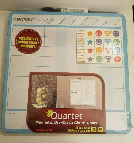 Quartet Magnetic 12X12 Dry-Erase Chore Chart With 27 Magnets (NEW NEVER USED)